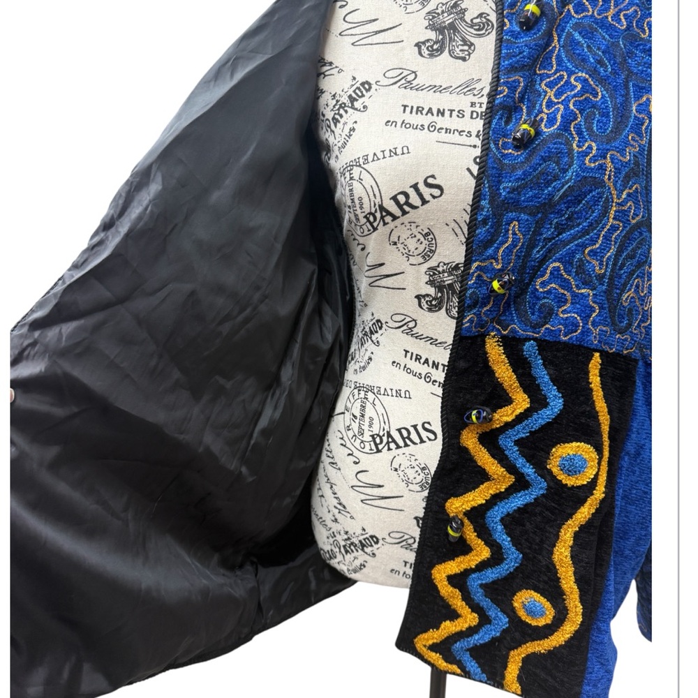 Vintage Indigo Moon Embroidered Boho Jacket Size Large - Picture 6 of 7